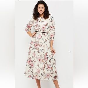 Floral print fit and flare dress
